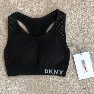 DKNY Black Mesh Sports Bra